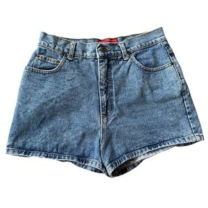 Vintage YES USA Denim Shorts Womens Size 13 High Waisted Blue Jean Shorts 90s